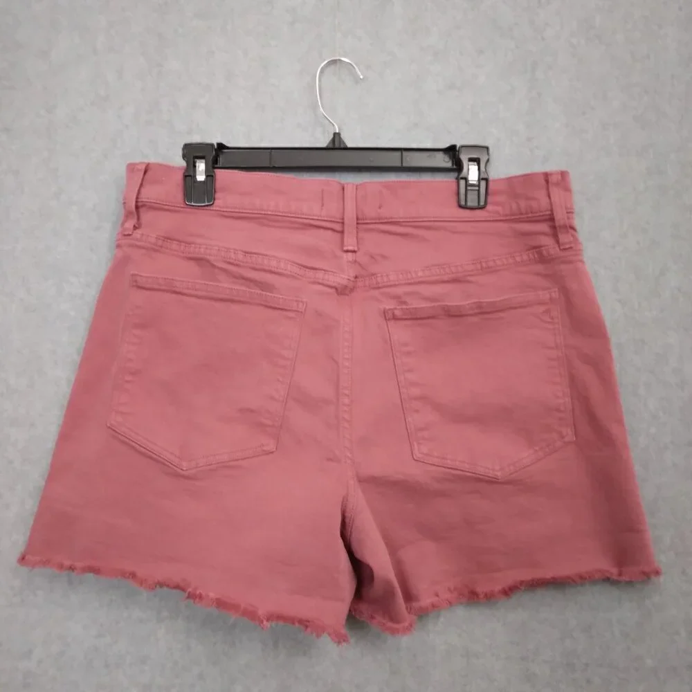 MADEWELL | High-Rise Denim Shorts: Garment-Dyed Button-Front Pink | Size 32